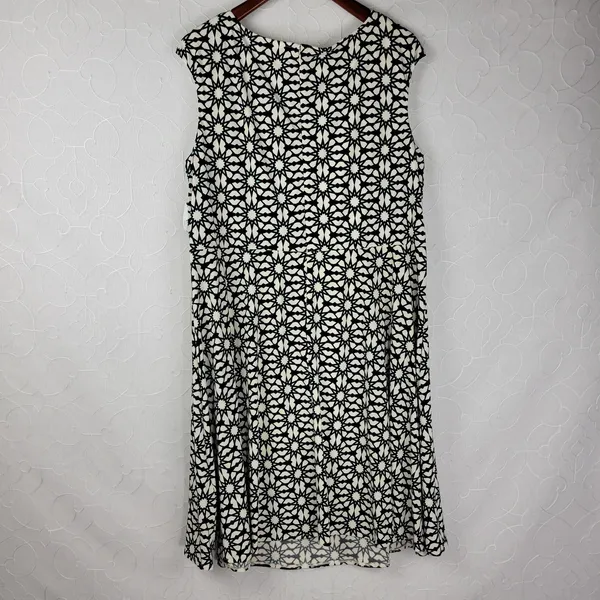 Maggie London Stitch Fix Dress 22W Black White Cenna Jersey Starbust Mini NEW - Image 3