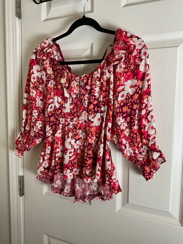 Free People Sweet Memories Blouse in Fruit Punch Combo - Size S - Image 2