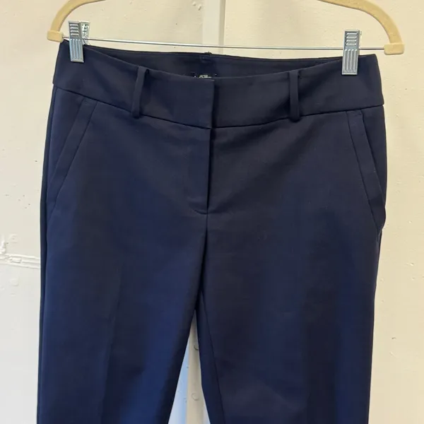 Ann Taylor LOFT Julie Fit Navy Blue Ankle Pants Trousers Womens Size 4 Stretch - Image 3
