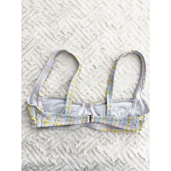 GB Gianni Bini Crush Pastel Gingham Seersucker Balconette Bikini Top Coquette - Image 9