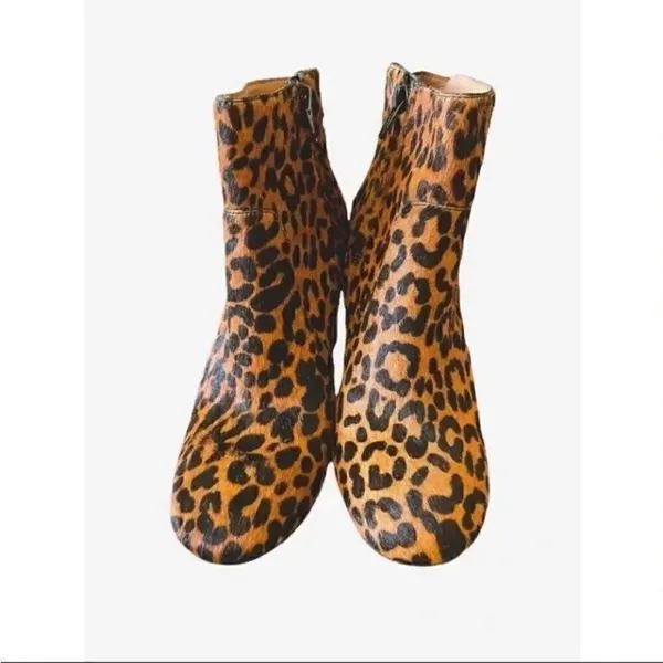Banana Republic Trendy Cheetah Printed Block Heel Haircalf Leather Boots 6.5M - Image 6