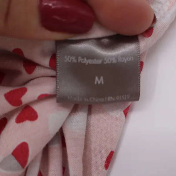 Jane & Bleecker Pink Heart Print Pajama Pants Women's Medium Relaxed Lounge - Image 4