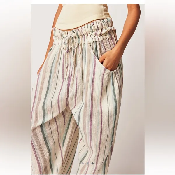 Lust Over Yarn Dyed Pants free people sundrenched stripe casual barrel fall $108 - Image 4