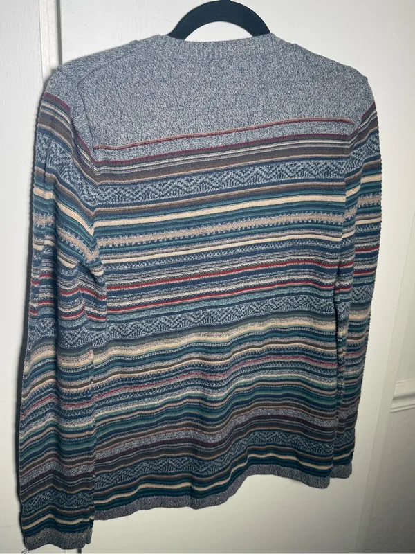 Eddie Bauer Multicolor Striped V-Neck Cardigan Sweater Womens Medium - Image 6