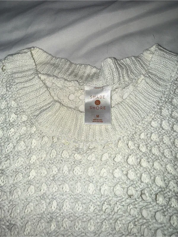 Shade‎ & Shore Cream Crochet Maxi Dress M - Image 3