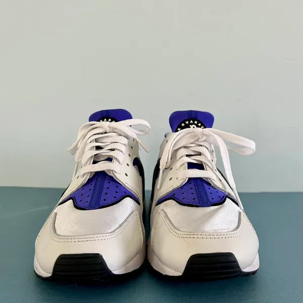 Nike Air Huarache White Lapis Deep Royal Blue Black Sneakers - Image 5