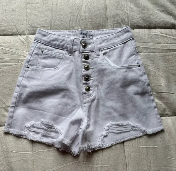 princess polly white jean shorts - Image 2