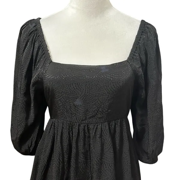 Treasure & Bond Boho Top Flowy Peplum Black Open Back Square Neck S NWOT Classic - Image 4
