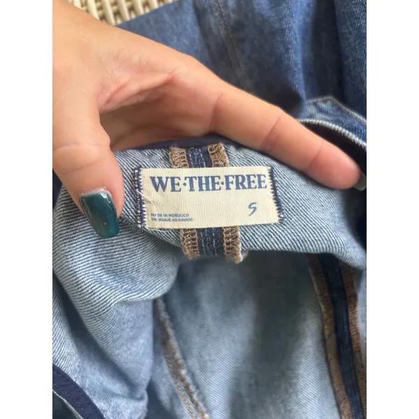 We The Free Free People High Roller Denim‎ Jumpsuit small boho Oversized layered - Image 7