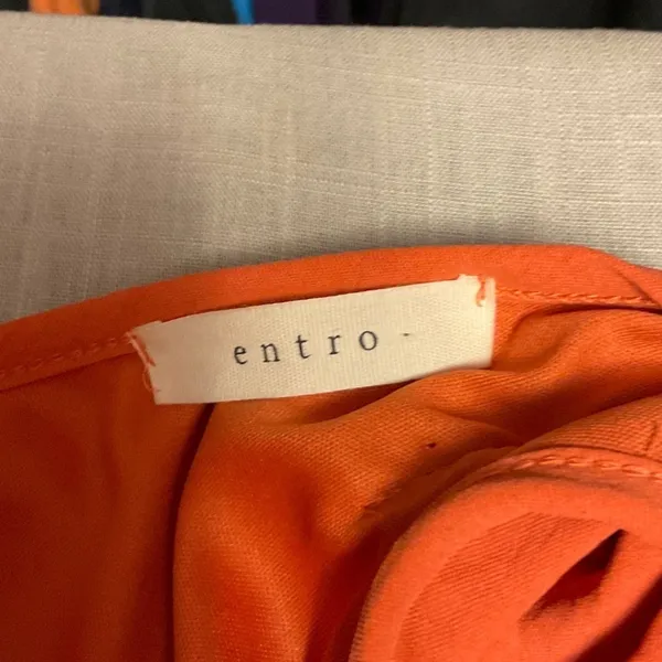 Entro Vibrant Orange Mini Dress with Ruffle Sleeves - Image 6