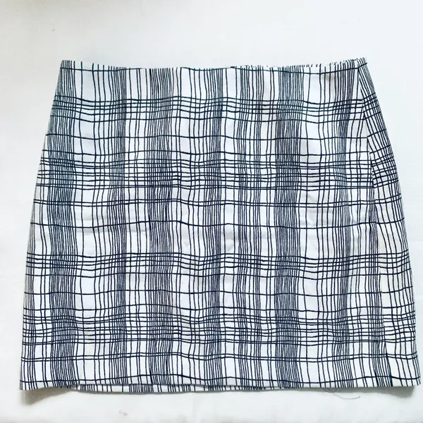 Loft White & Black Stripe Mini Skirt - Image 2