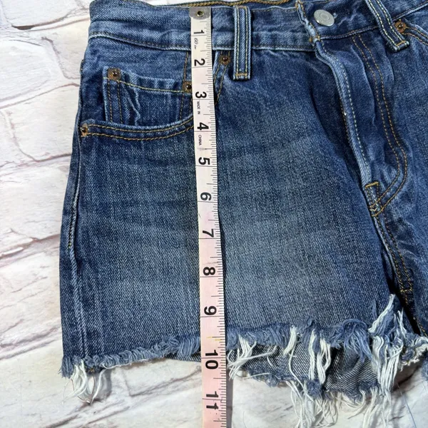 Levi's Cherry Shorts Womens 24 Blue‎ 501 Button Fly Cut Off Cotton - Image 8
