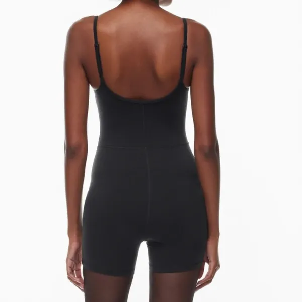 Aritzia Wilfred Free Freestyle 5” Romper Jersey Sweat Wicking Black Size Small - Image 2
