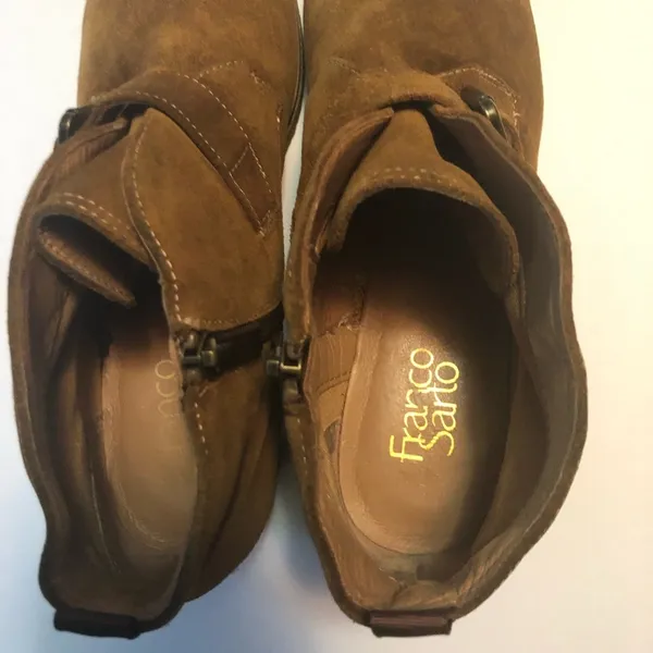 Franco Sarto Womens Cognac Brooke Wedge Ankle Bootie Sz 8.5 - Image 13