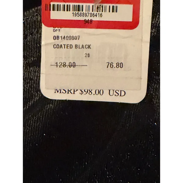 NWT Free People We The Free Coated Black High Rise Skinny Jeans‎ Raw Hem Size 28 - Image 4