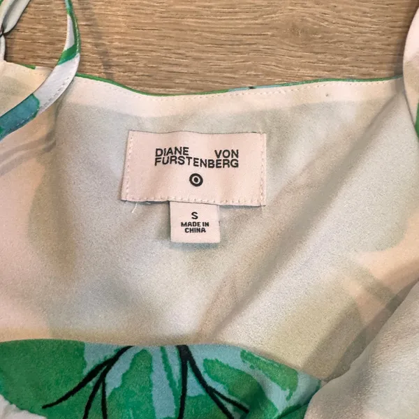 Diane Von Furstenberg DVF for Target Green‎ Leaf Mini Satin Slip Dress Small S - Image 5