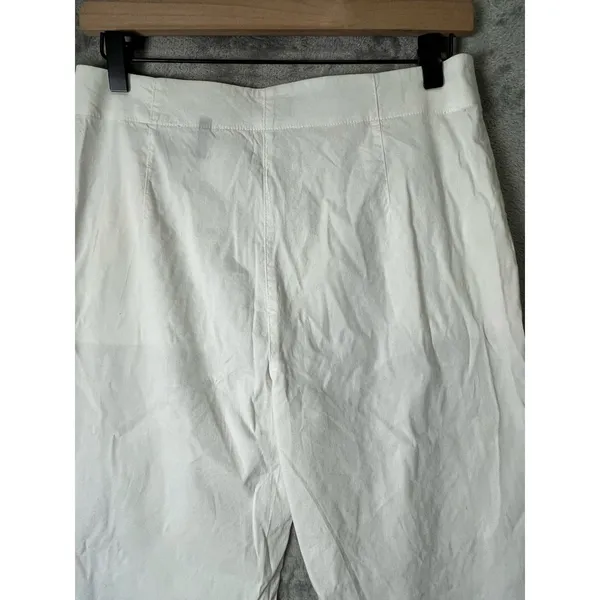 Theory‎ Linen Blend White Wide Leg Cropped Pants Women's Size 4 Minimalist - Image 4