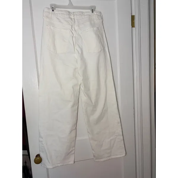 Old Navy Sky-Hi Wide Leg Jeans White Extra High Rise Denim Pants Womens 8 - Image 7