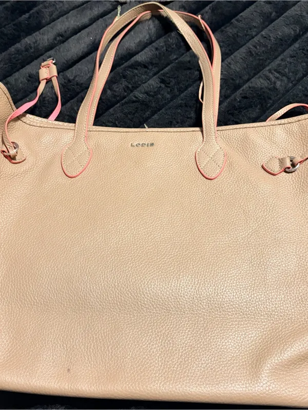 Lodis Beige Tote with Pink Trim Tan - Image 2