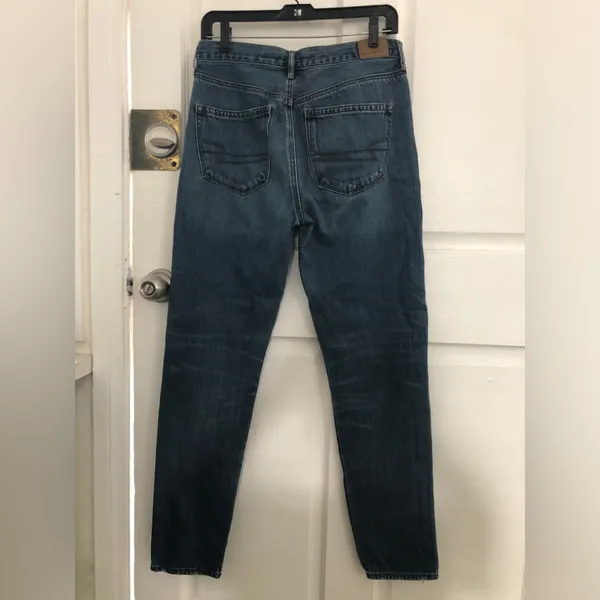 American Eagle Hi-Rise Girlfriend Jeans Blue Denim US 6 Long - Image 3