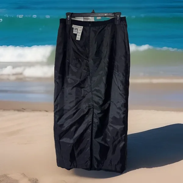 Y2k Evan Picone Black Wool Pencil Skirt SZ 10 Old Money Back Slit‎ Lined Grunge - Image 5