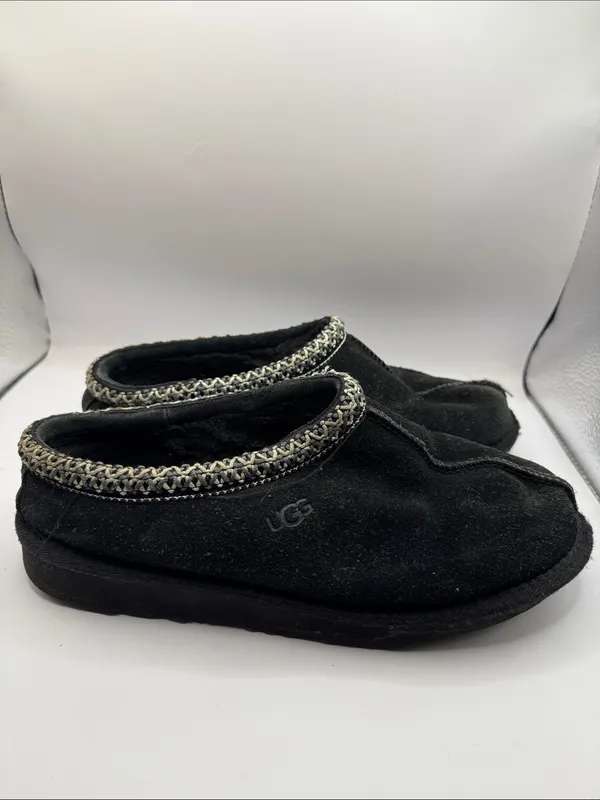 UGG Tasman II Black Suede Shearling Slippers EU 38 US 7 Cozy Mule Clogs - Image 6