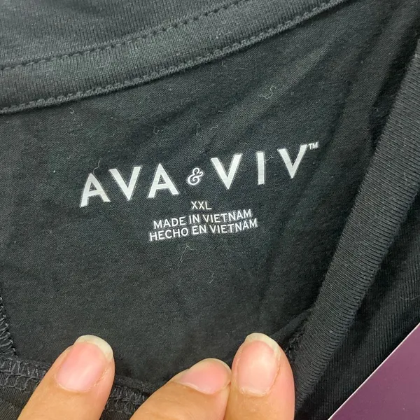 Ava & viv black short sleeve tie front basic tee NWT - Image 2