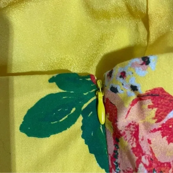 Chandler Henry Sundress Large Yellow Floral Tie Shoulder Midi Dress - Image 8