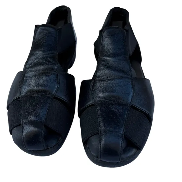 Airspree Black Leather Slip-On Sandals Women’s Size 7 Comfort Summer Shoes - Image 5