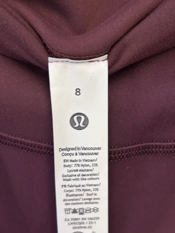 Lululemon Wunder Train High-Rise Tight 25" Size 8 Goodnight Plum NWT Authentic - Image 8