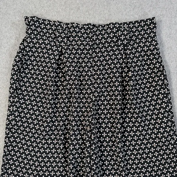 MAX STUDIO Women's Small Black White Pink Patterned Wide Leg Pants Pockets - Image 2
