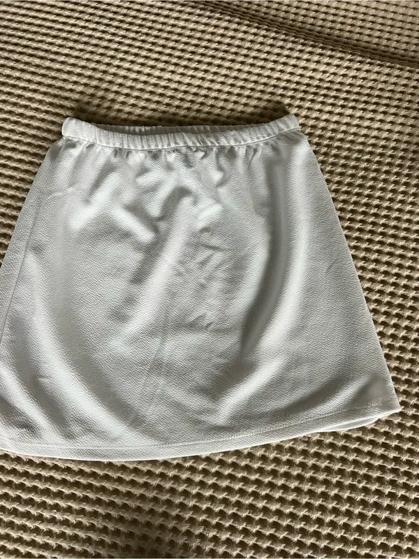 Marshalls White Textured Mini Skirt with Subtle Side Slit - Image 2