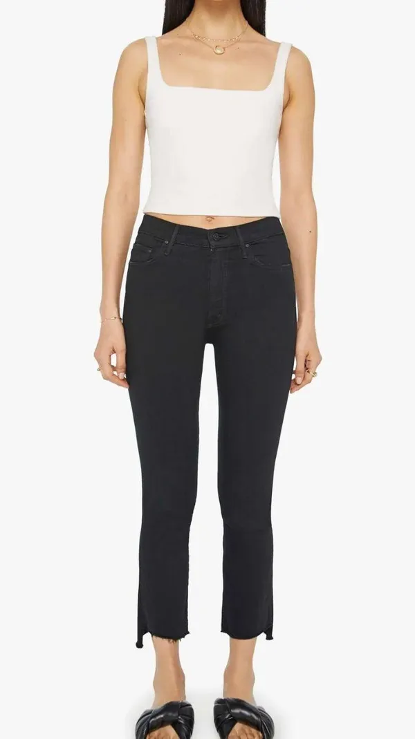 MOTHER The Insider Crop Step Fray Jeans in Not Guilty - Image 2