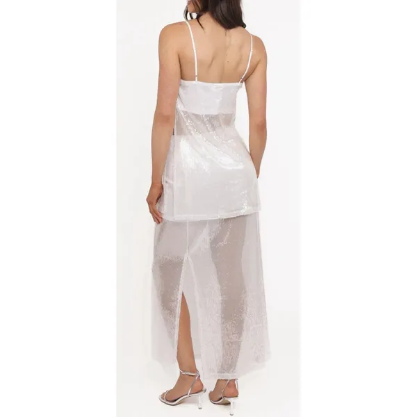 Petal And Pup Vienne Sequin Top & Maxi Skirt Set White Size Small - Image 2