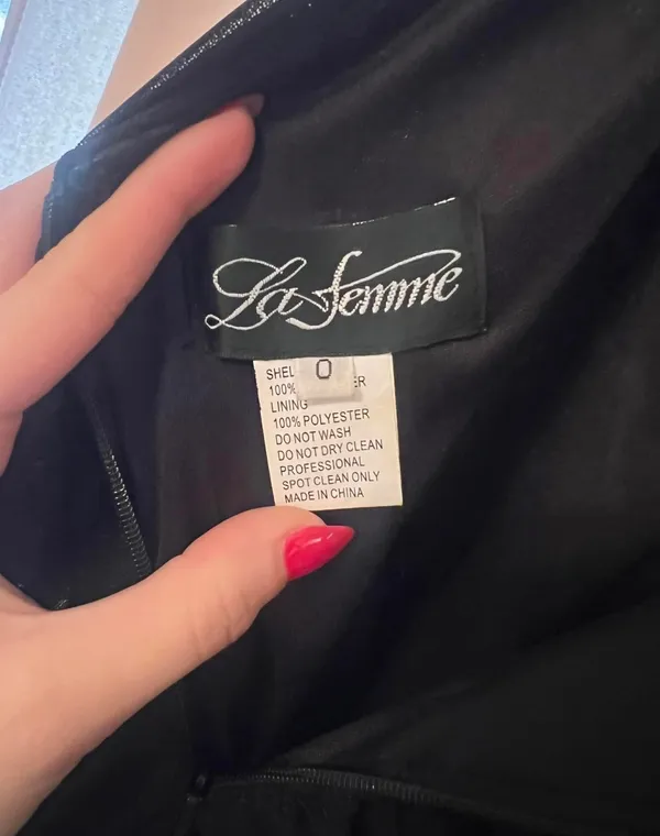La Femme Black Cutout Formal/Prom Dress Size 0 - Image 2