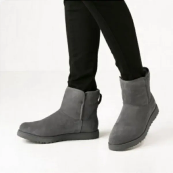 Ugg Cory II Suede Short Ankle Boots 5 Charcoal Gray Minimal Classic Mini Fall - Image 5