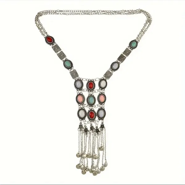 Retro Ethnic Style Long Tassel Sweater Chain Exaggerated Bohemian‎ Necklace - Image 4