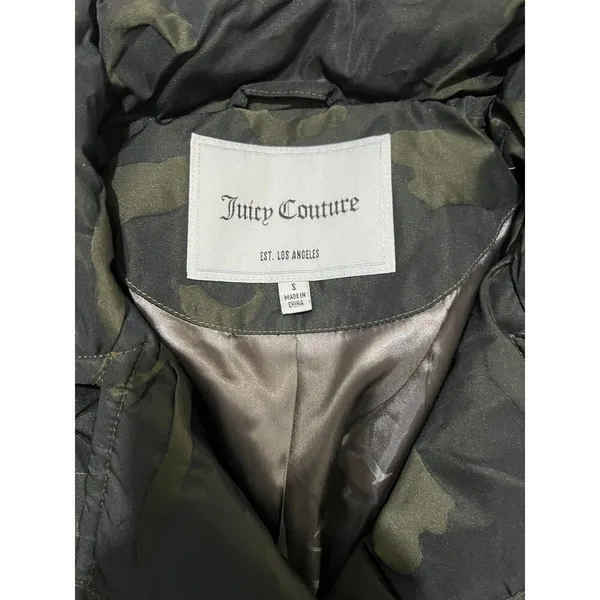 Juicy Couture NWT Women Small Camo Moto Puffer Jacket Fall Vintage Retro Y2K - Image 7