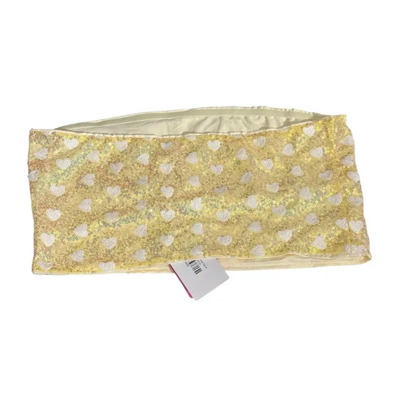 Beginning Boutique NWT Festive Y2K Sequined Yellow Heart Pattern Tube Top Size:12 - Image 3