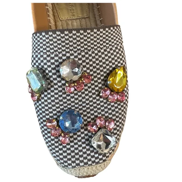 Tory Burch Crystal Daisy Espadrilles Jeweled Slip On‎ 6.5 - Image 12