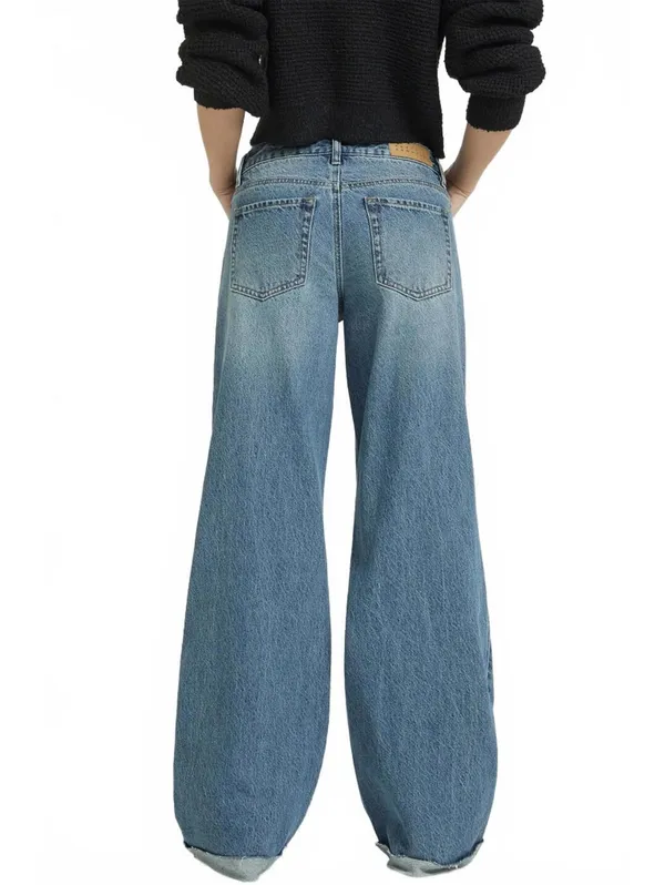 Pacsun Casey Low Rise Baggy Jeans Drawstring Medium Indigo NWT Clementine 28 - Image 2