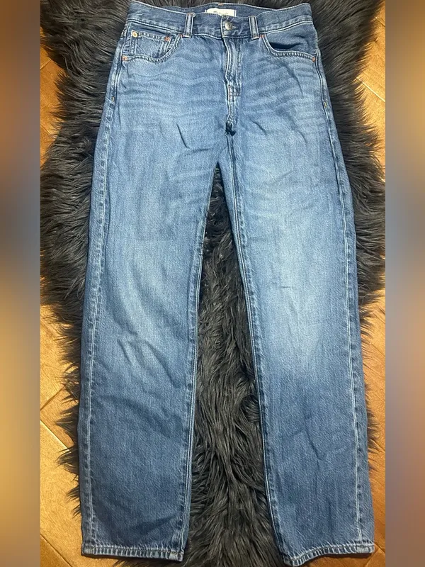Madewell The Dean Easy Straight Leg Jeans Blue Size 23 - Image 4