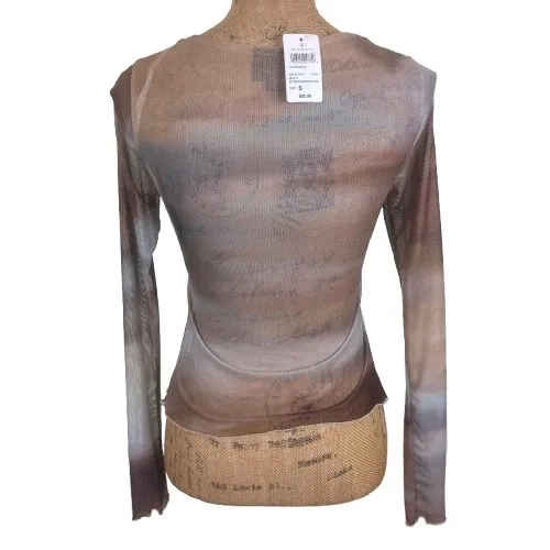 NWT Windsor Dreamy Watercolor Mesh Tie Front Top Fairycore Earthy Festival Small - Image 2