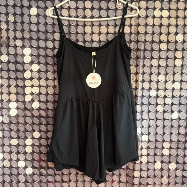 NWT‎ Women’s Black Summer Sleeveless Romper - XL - Image 6