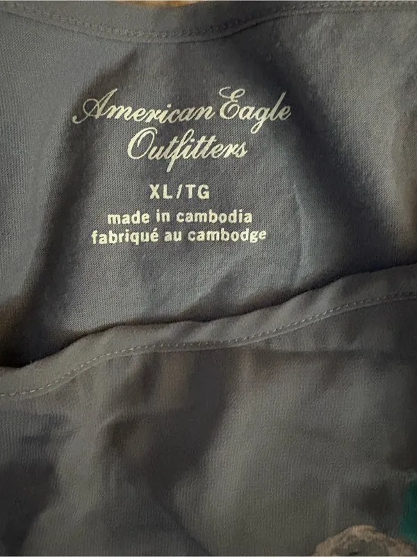 American Eagle Gray Floral Layered Top - Image 2