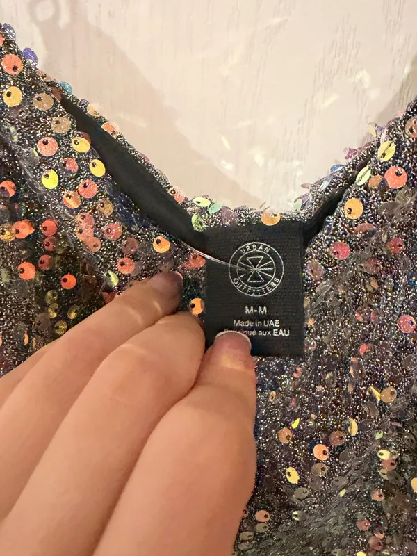 NWT Urban Outfitters Iridescent Sequin Mini Dress - Multicolor - Image 4