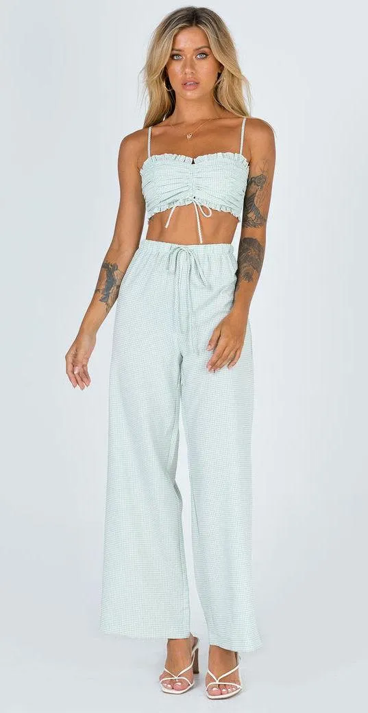 Princess Polly Tidelands Set Two-Piece Gingham Green - Image 2