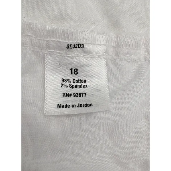 a.n.a. Mid-Rise Twill Short Womens 18 White Casual 5 Inch Inseam‎ Chino Summer - Image 6