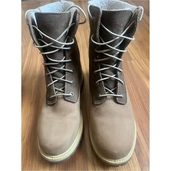 Timberland Authentics Waterproof Roll-Top Boots Brown Nubuck Women's Size 8 - Image 5
