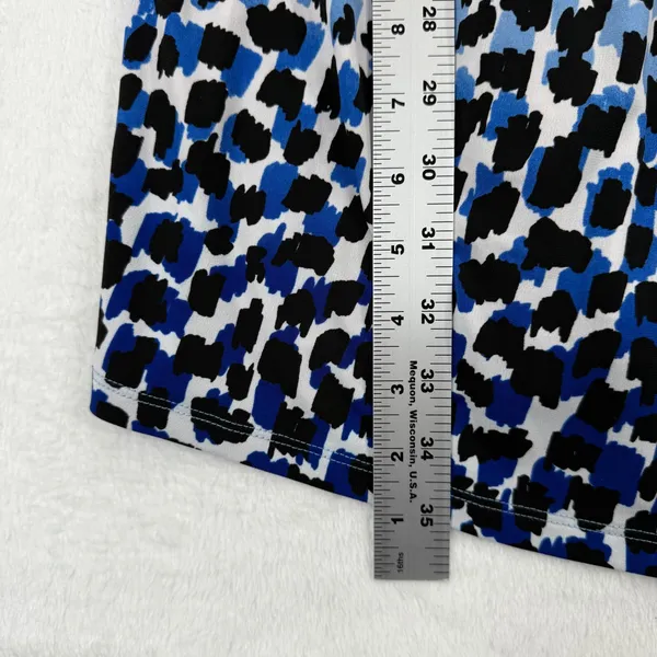 Susana Monaco Womens Dress, Sleeveless, Blue‎ Black Print, Size Large - Image 4